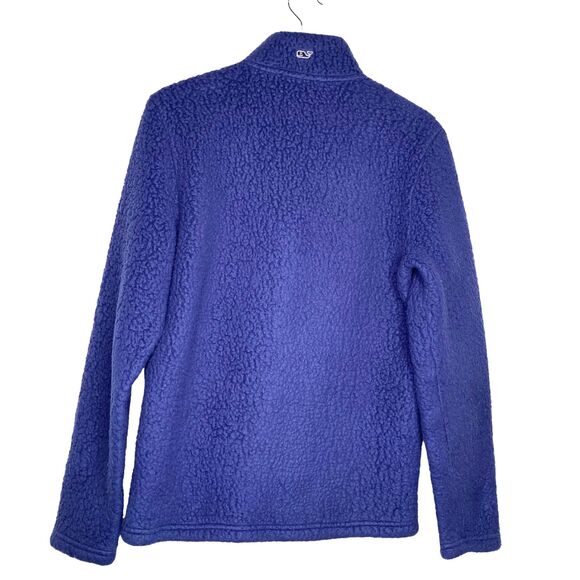 Vineyard Vines Men's 1/4 Zip Chunky Sherpa Fleece Jacket Small Blue Pullover - Picture 2 of 10